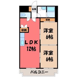 宇都宮駅 徒歩30分 3階の物件間取画像